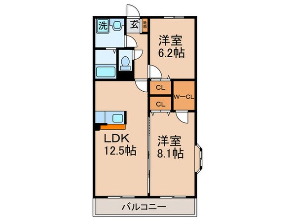 シャンポ－ル新城弐番館の物件間取画像